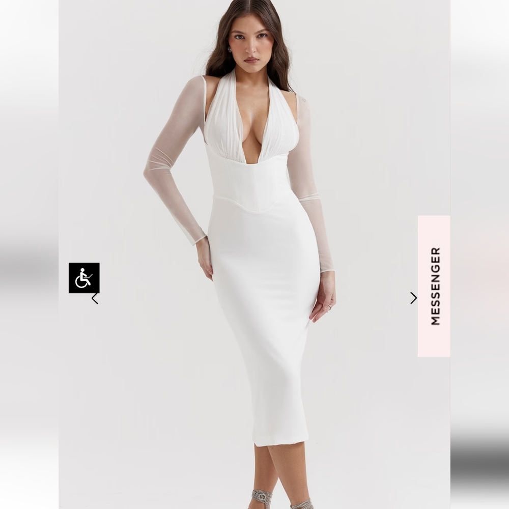 Yasmin White Halter corset  Dress